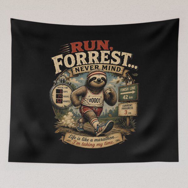 Item preview, Run, Forrest... Never Mind – Funny Sloth Running Vintage T-Shirt Design designed and sold by GalooTheGalago.
