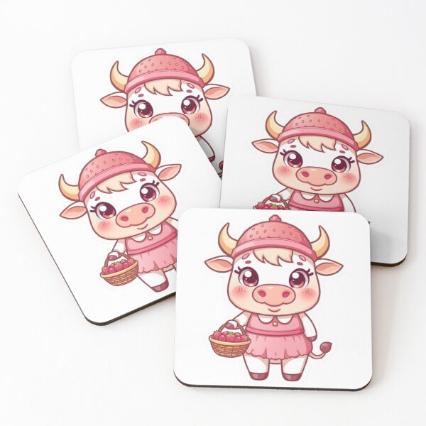 Item preview, Cute Strawberry Highland Cow Kawaii Sticker | Cottagecore Cow Gift designed and sold by Stylestickers55.
