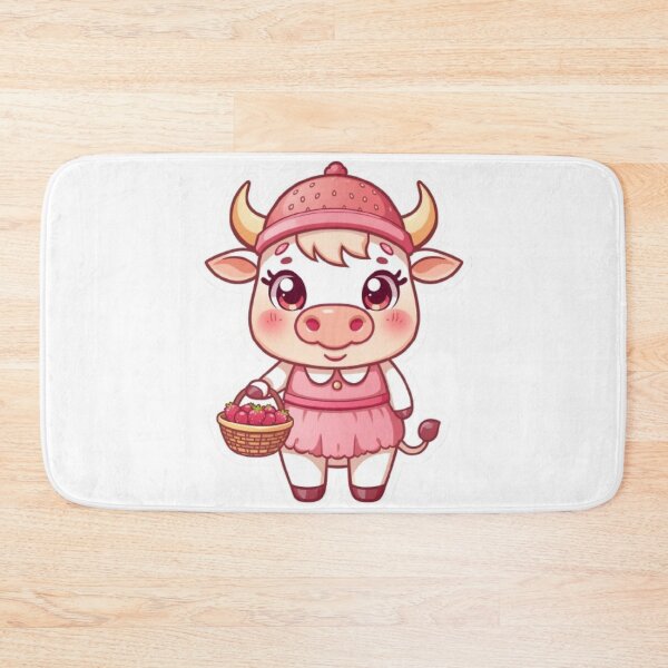 Item preview, Cute Strawberry Highland Cow Kawaii Sticker | Cottagecore Cow Gift designed and sold by Stylestickers55.