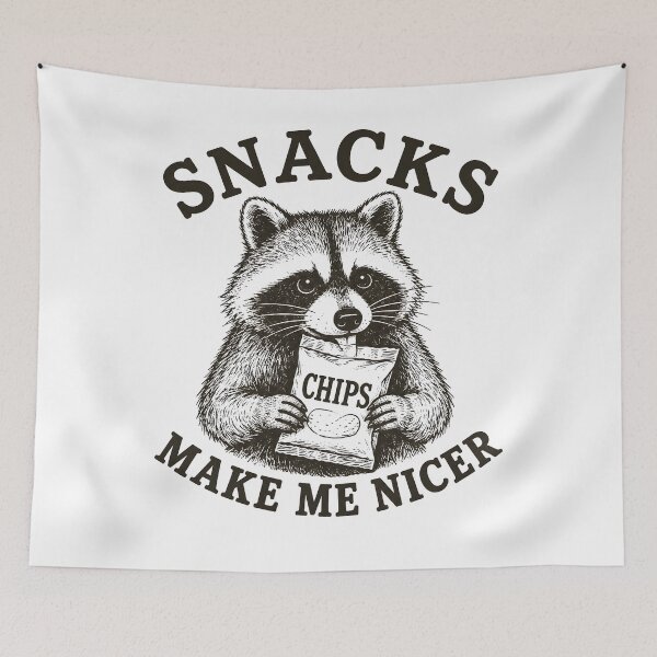 Item preview, Snacks Make Me Nicer Raccoon Snack Lover designed and sold by Marblaes00.