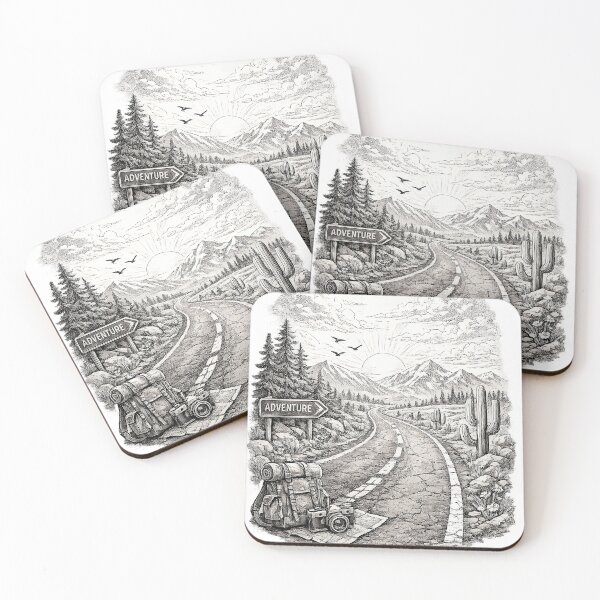 Item preview, Minimal Adventure Road Line Art designed and sold by ali prints.