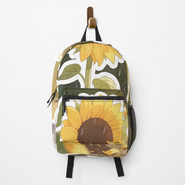 Item preview, Happy Gray Cat Dancing Under a Giant Sunflower in the Rain designed and sold by OksArtStudio.