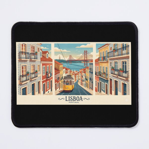 Item preview, Lisbon Portugal Retro Triptych Travel Art Tram 28 designed and sold by PauloCostaDias.