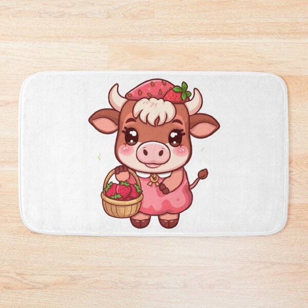 Item preview, Cute Strawberry Highland Cow Kawaii Sticker | Cottagecore Cow Gift designed and sold by Stylestickers55.