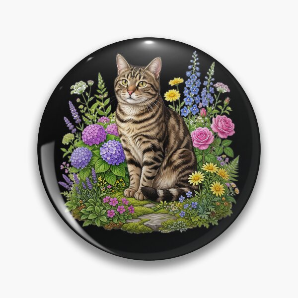 Item preview, Cute cat with flowers designed and sold by ReneMM.
