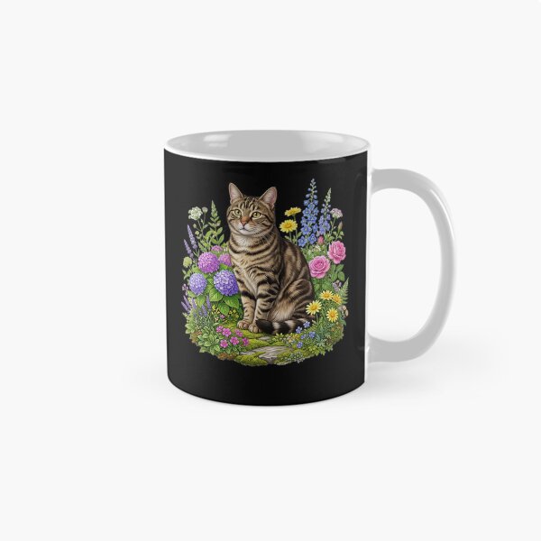 Item preview, Cute cat with flowers designed and sold by ReneMM.