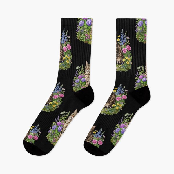 Item preview, Cute cat with flowers designed and sold by ReneMM.
