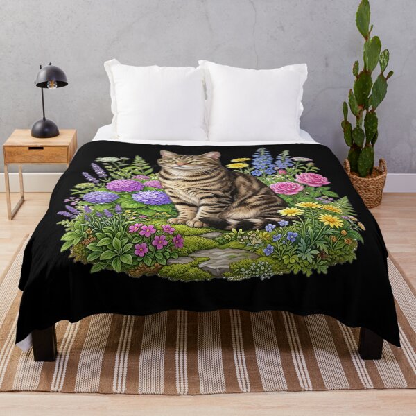 Item preview, Cute cat with flowers designed and sold by ReneMM.