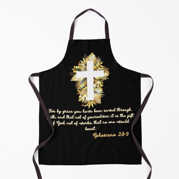 Item preview, Ephesians 2:8-9 Gold Tropical Floral Cross Gifts for Christians designed and sold by Kuzmier.