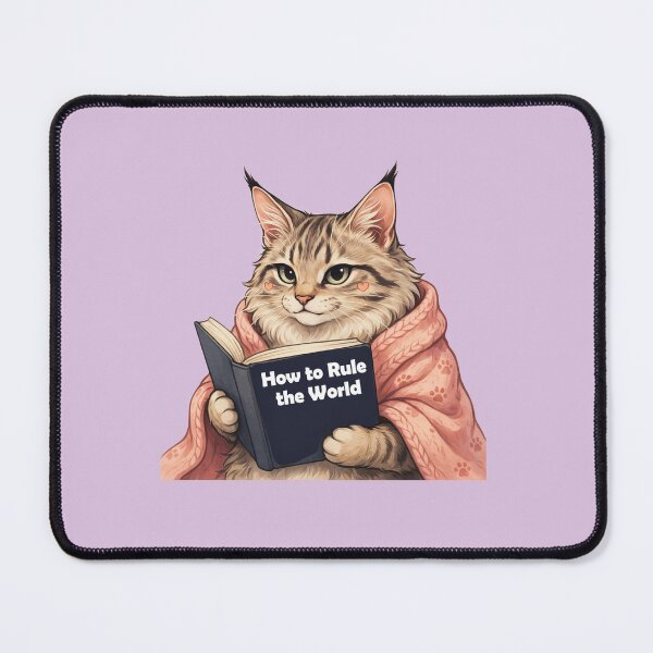 Item preview, Maine Coon cat reading a book designed and sold by Tiny Rage Crea.