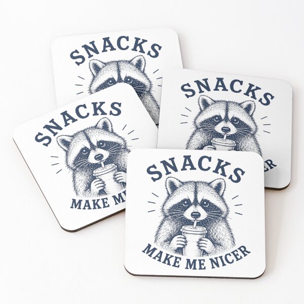 Item preview, Snacks Make Me Nicer Cute Raccoon Humor designed and sold by Marblaes00.