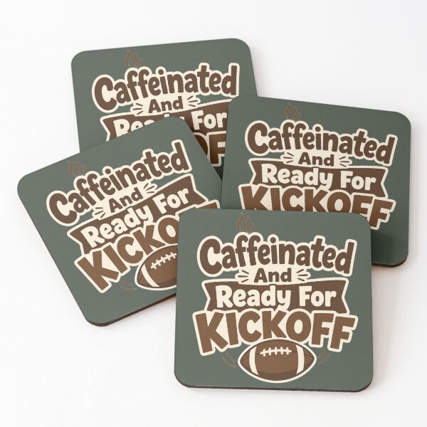 Item preview, Caffeinated and Ready for Kickoff Funny Football T-Shirt designed and sold by ArthUpscale.