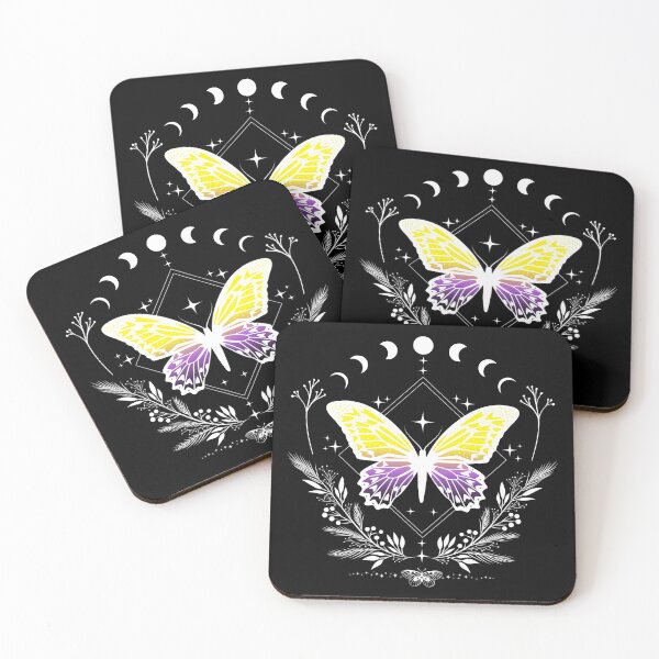 Item preview, Cottagecore Butterfly in Subtle Nonbinary Pride Colors designed and sold by humnoo.
