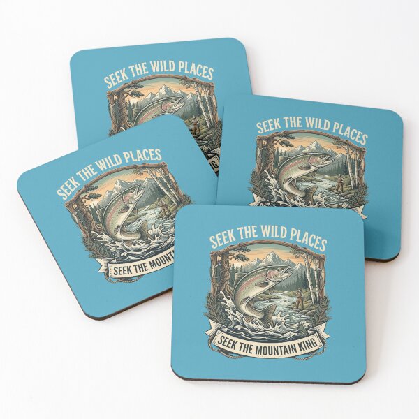 Item preview, Seek the Wild Places Seek the Mountain King Vintage Fishing Design designed and sold by Oddasshop.