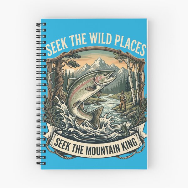 Item preview, Seek the Wild Places Seek the Mountain King Vintage Fishing Design designed and sold by Oddasshop.