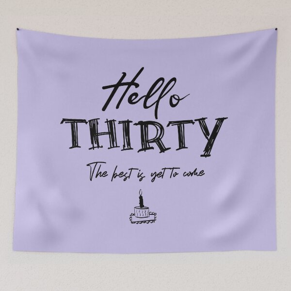 Item preview, Hello Thirty, 30th Birthday Gift. A perfect gift to celebrate your thirtieth birthday with style. Black text version designed and sold by illeN-Art-World.