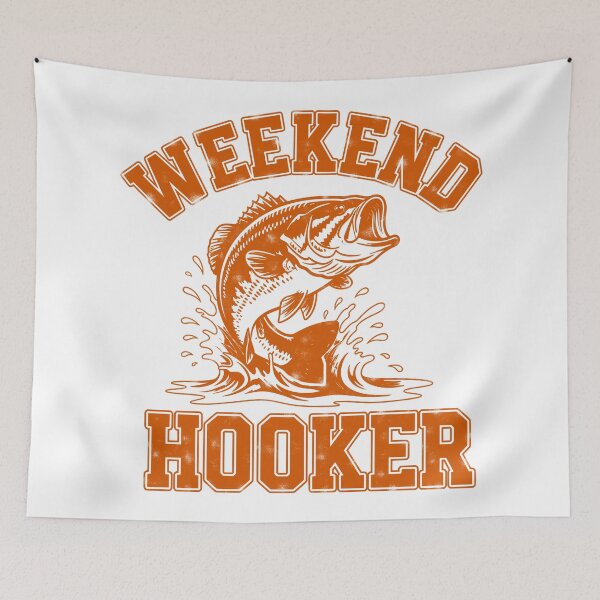 Item preview, Weekend Hooker Funny Fishing Bass Sarcastic Graphic designed and sold by PrintAtelier.