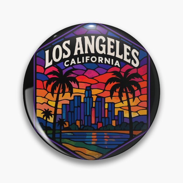 Item preview, Los Angeles California Stained Glass Art Travel designed and sold by TomFrontierArt.