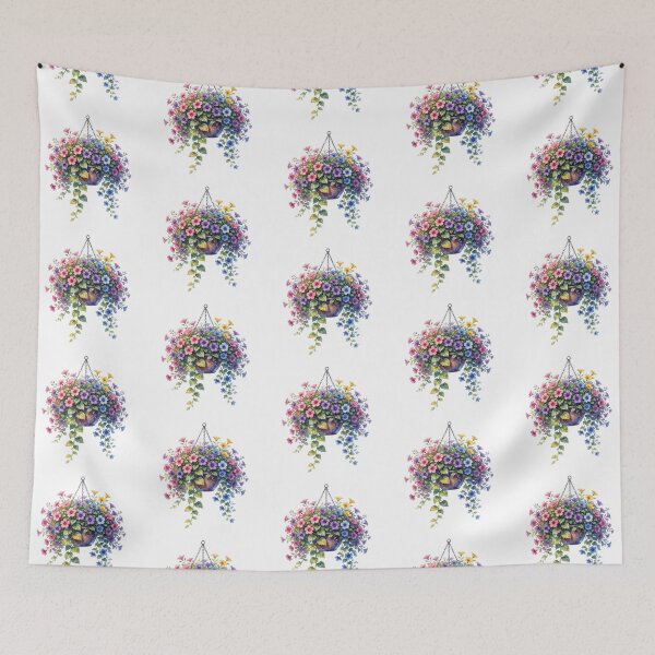 Item preview, Hanging Flower Basket Botanical Cottagecore Decor designed and sold by AillustriaAK.