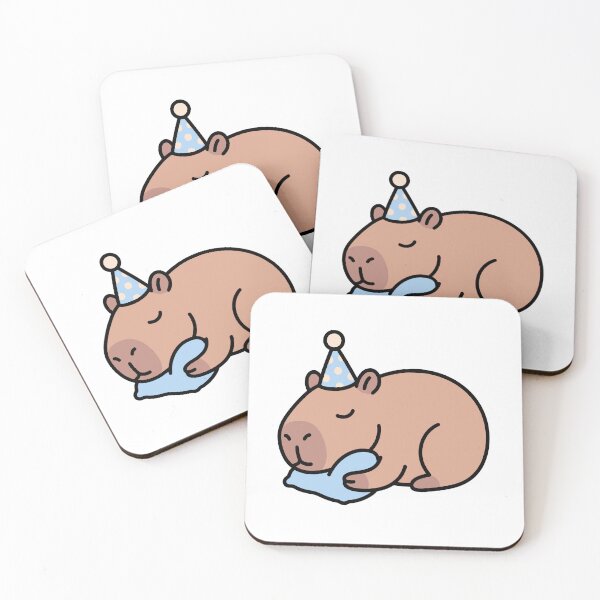 Item preview, capybara cute chubby sleep full body with hat - Kawaii Doodle-Core Aesthetic Graphic designed and sold by Eldaz.