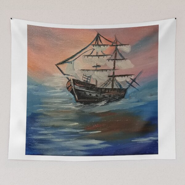 Item preview, Sunset Voyage: A Serene Maritime Painting designed and sold by Pepper & Co..