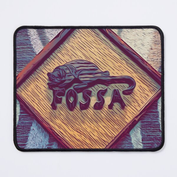 Item preview, Madagascan Fossa Intarsia with Chair Background Red Letters designed and sold by Jonathan's Nature Crafts.