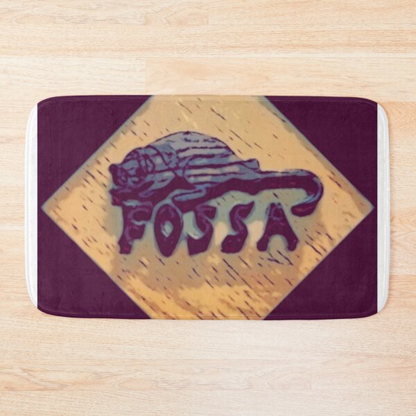 Item preview, Madagascan Fossa Intarsia with Black Background Red Letters designed and sold by Jonathan's Nature Crafts.