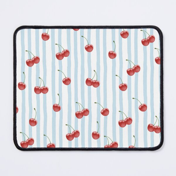 Item preview, Striped Cherry Print Minimalist Teal Blue Pattern designed and sold by l1ttl3fr34k.