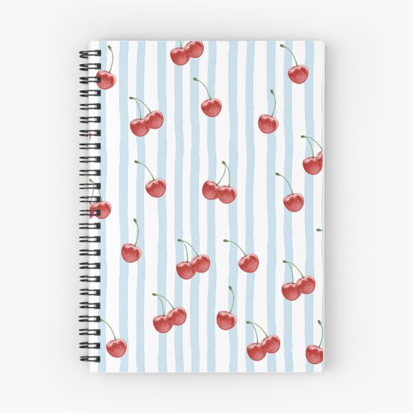Item preview, Striped Cherry Print Minimalist Teal Blue Pattern designed and sold by l1ttl3fr34k.
