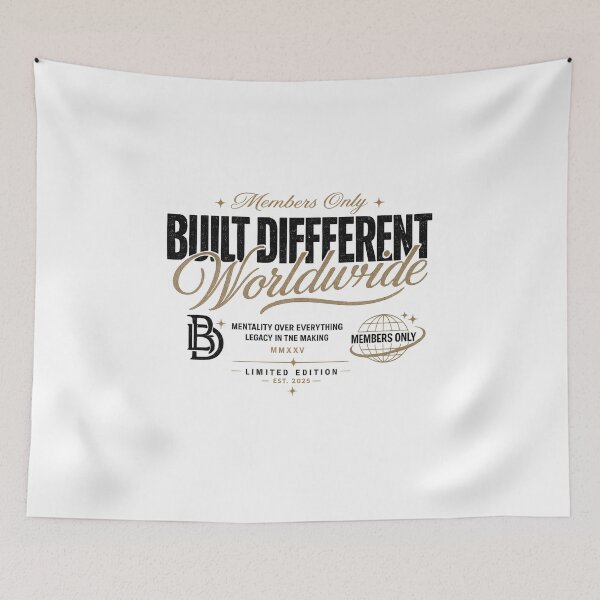 Item preview, Built Different Worldwide | Premium Streetwear Typography Graphic designed and sold by EK-Studio.