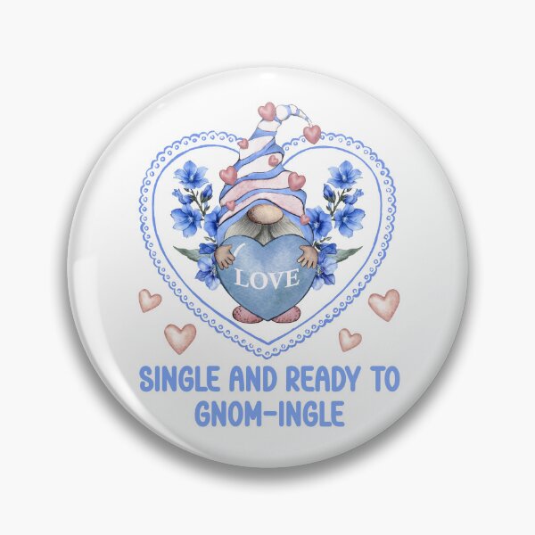 Item preview, Single And Ready To Gnomingle - Funny Watercolor Valentine Gnome designed and sold by the-Z3nith.