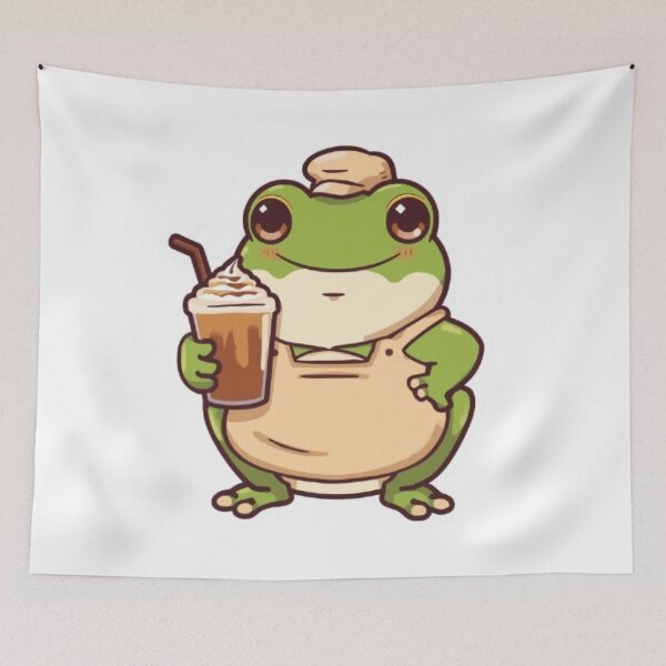 Item preview,    Kawaii Coffee Frog Sticker | Cute Barista Frog Gift designed and sold by Stylestickers55.