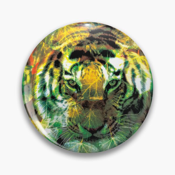 Item preview, Mystic Golden Tiger in Jungle Leaves Art designed and sold by NornAxiom.