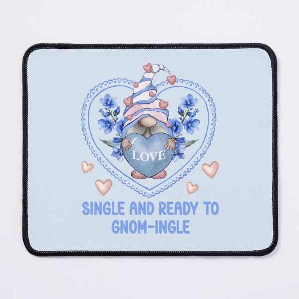 Item preview, Single And Ready To Gnomingle - Funny Watercolor Valentine Gnome designed and sold by the-Z3nith.