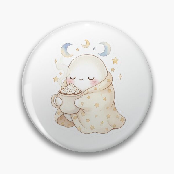 Item preview, Cozy Ghost Drinking Hot Cocoa Autumn Fall Aesthetic designed and sold by AillustriaAK.