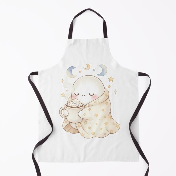 Item preview, Cozy Ghost Drinking Hot Cocoa Autumn Fall Aesthetic designed and sold by AillustriaAK.
