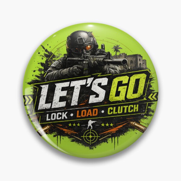 Item preview, LET'S GO – Lock • Load • Clutch | Tactical FPS Gaming Design designed and sold by Nusha Creations.