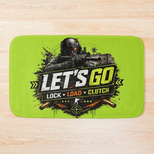 Item preview, LET'S GO – Lock • Load • Clutch | Tactical FPS Gaming Design designed and sold by Nusha Creations.
