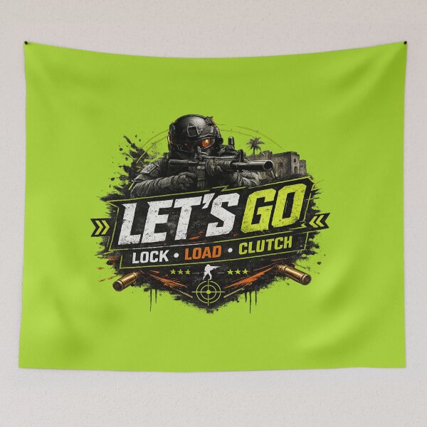 Item preview, LET'S GO – Lock • Load • Clutch | Tactical FPS Gaming Design designed and sold by Nusha Creations.