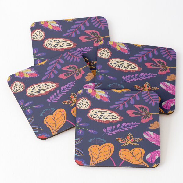 Item preview, Vibrant Tropical Foliage Pattern on Dark Background designed and sold by hetal66.
