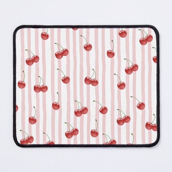 Item preview, Striped Cherry Print Minimalist Pink Pattern designed and sold by l1ttl3fr34k.