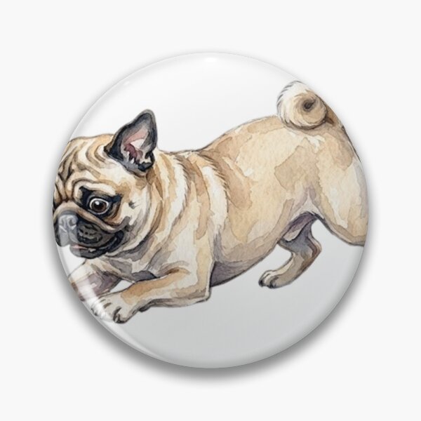 Item preview, Watercolor Pug Playing designed and sold by TheMagicIcon.
