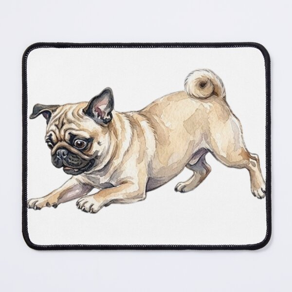 Item preview, Watercolor Pug Playing designed and sold by TheMagicIcon.