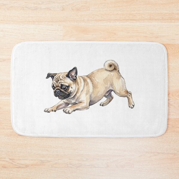 Item preview, Watercolor Pug Playing designed and sold by TheMagicIcon.