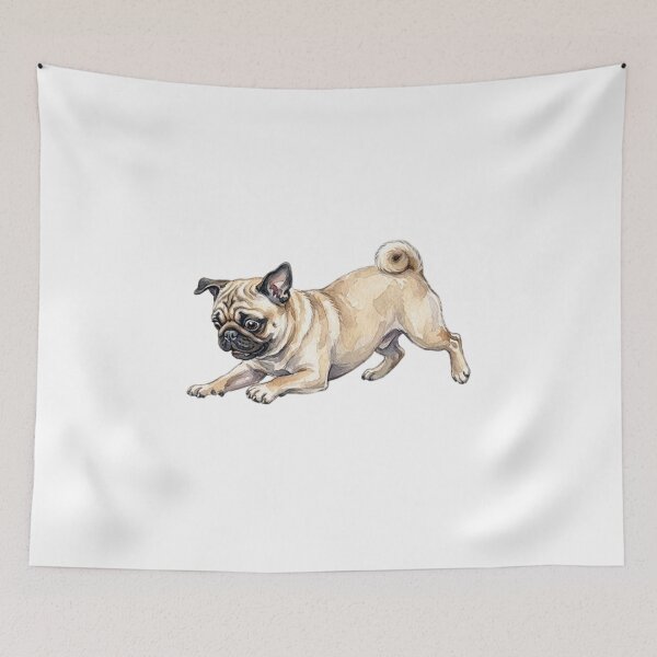 Item preview, Watercolor Pug Playing designed and sold by TheMagicIcon.