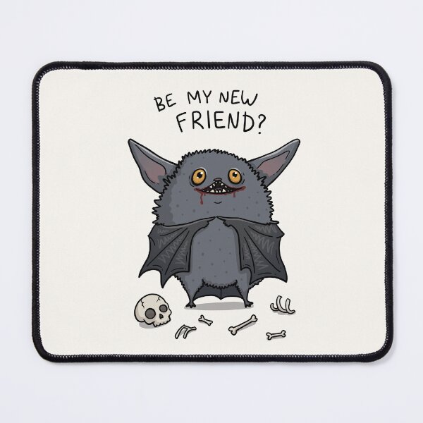 Item preview, Be My New Friend? Cute Creepy Bat Monster with Dark Humor | Funny Gothic Cartoon Illustration designed and sold by Aida Drogan.