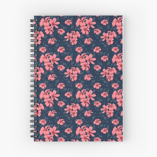 Item preview, Pink Plumeria Floral Pattern on Navy Blue designed and sold by Zaya_art.