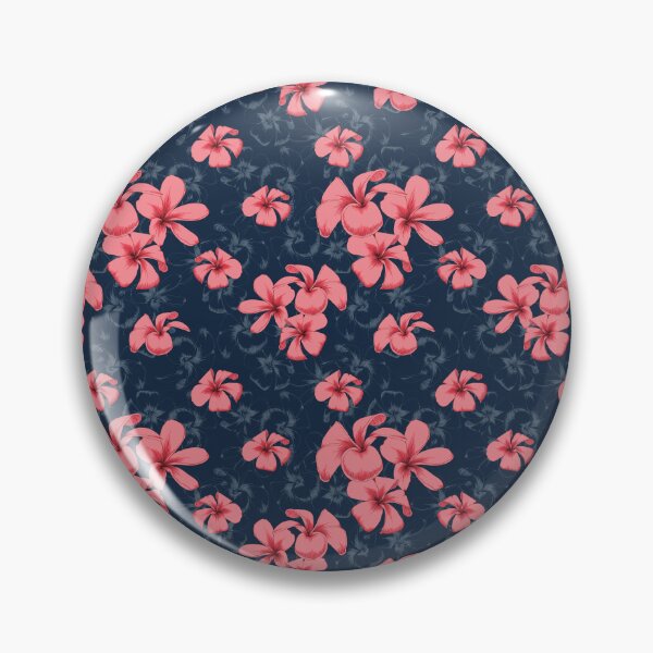 Item preview, Pink Plumeria Floral Pattern on Navy Blue designed and sold by Zaya_art.