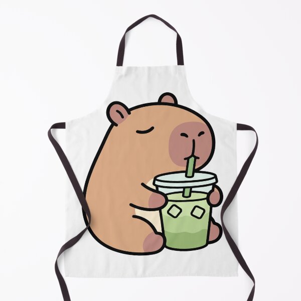 Item preview, Emotional Support Capybara drinking an iced matcha latte sleep eyes cute - Kawaii Doodle-Core Aesthetic Art | Unique Stickers Design designed and sold by Eldaz.