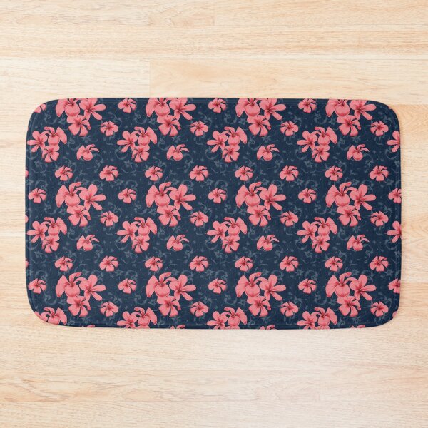Item preview, Pink Plumeria Floral Pattern on Navy Blue designed and sold by Zaya_art.